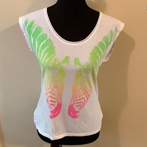 Rainbow Zebra Fitted Tee